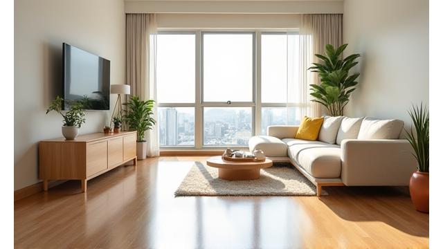 이사 후 깨끗하게 청소된 서초구 아파트 거실